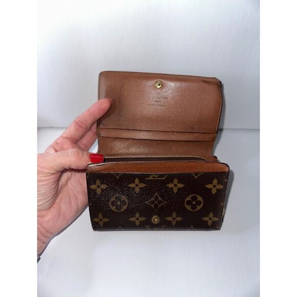 Louis Vuitton Monogram Porte Monnaie Tresor Wallet Authentic Vintage - Picture 9 of 16